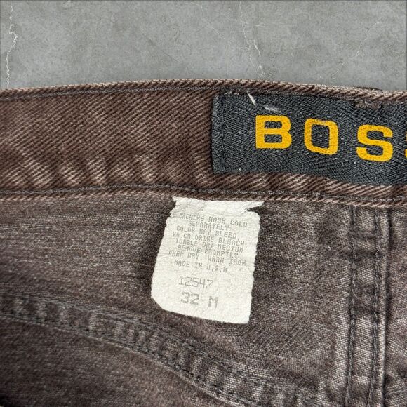 Vintage 90s Baggy Boss Dark Brown Denim Skater Surfer Jeans - 32x30 - Picture 4 of 8